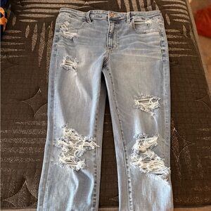 American Eagle Outfitters Ripped Light Blue Jeggings